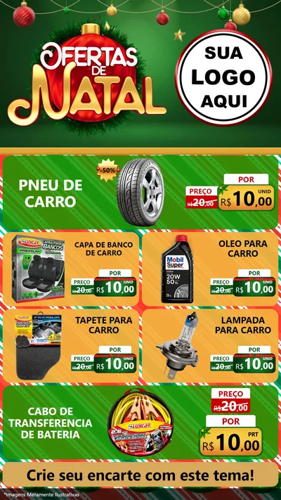Modelo de TV para TV Vertical com o tema Ofertas de Natal para Auto peças