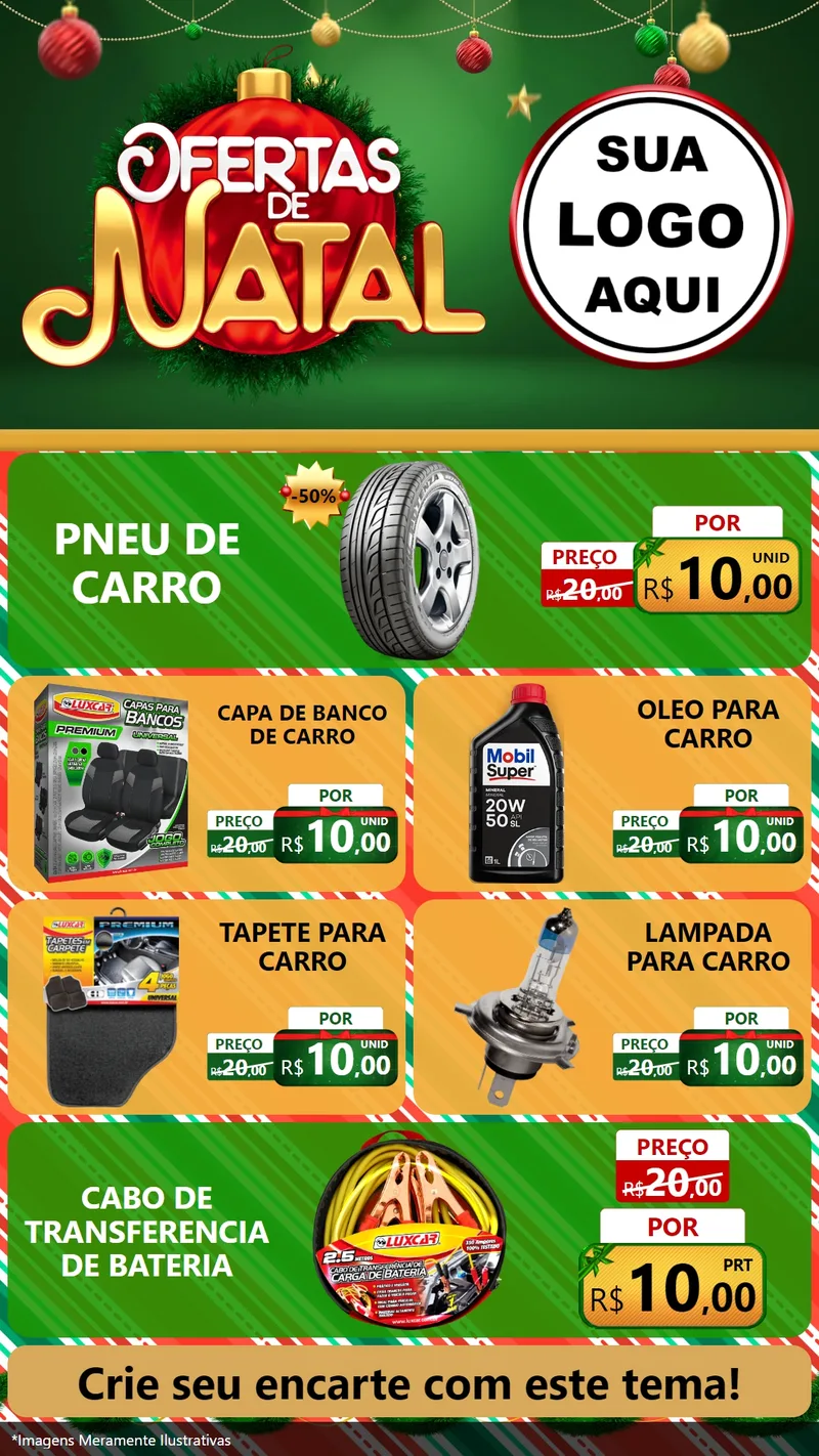 Modelo de TV para TV Vertical com o tema Ofertas de Natal para Auto peças