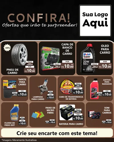 Modelo de Rede Social para Feed Instagram com o tema Confira! Ofertas que irão te surpreender! para Auto peças