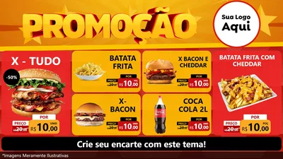 Modelo de TV para TV Horizontal com o tema Promoção para Hamburgueria