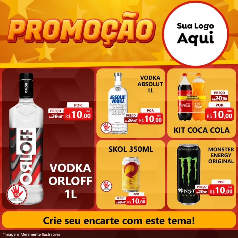 Modelo de Rede Social para Feed Facebook com o tema Promoção para Distribuidora de bebidas