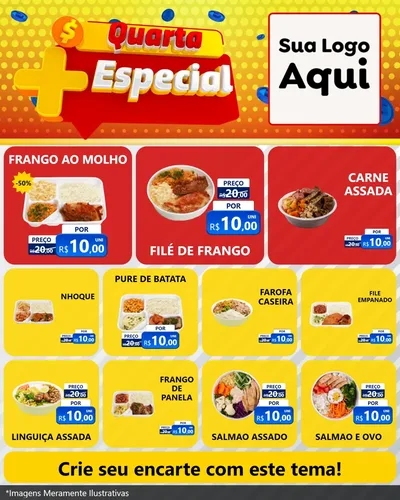 Modelo de Rede Social para Feed Instagram com o tema Quarta Mais Especial para Restaurante