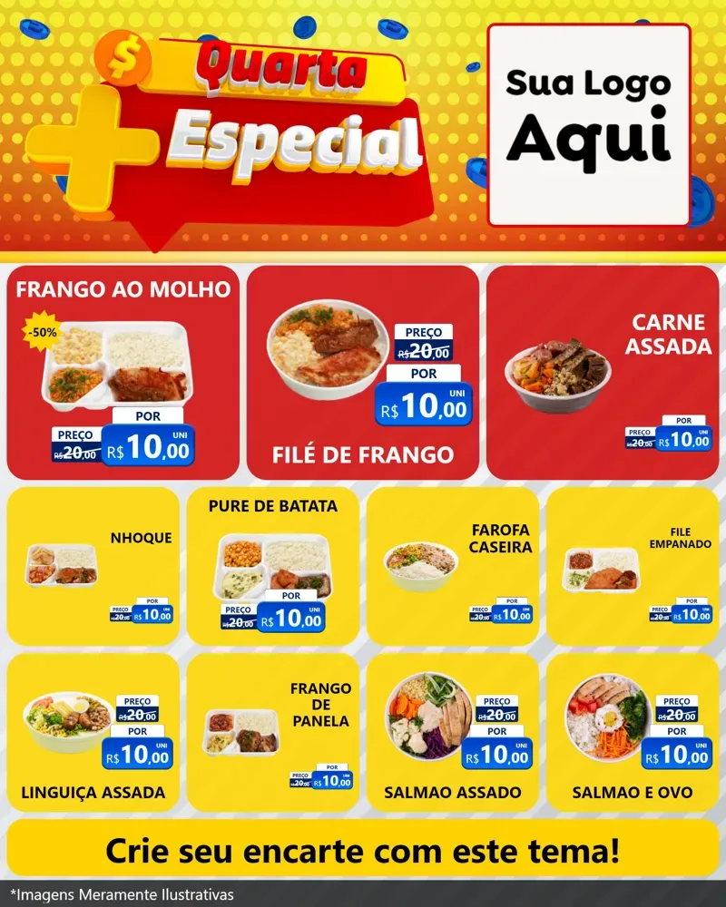 Modelo de Rede Social para Feed Instagram com o tema Quarta Mais Especial para Restaurante