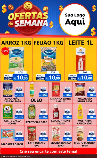 Modelo de Encarte para Encarte Grande com o tema Ofertas Da Semana para Supermercado