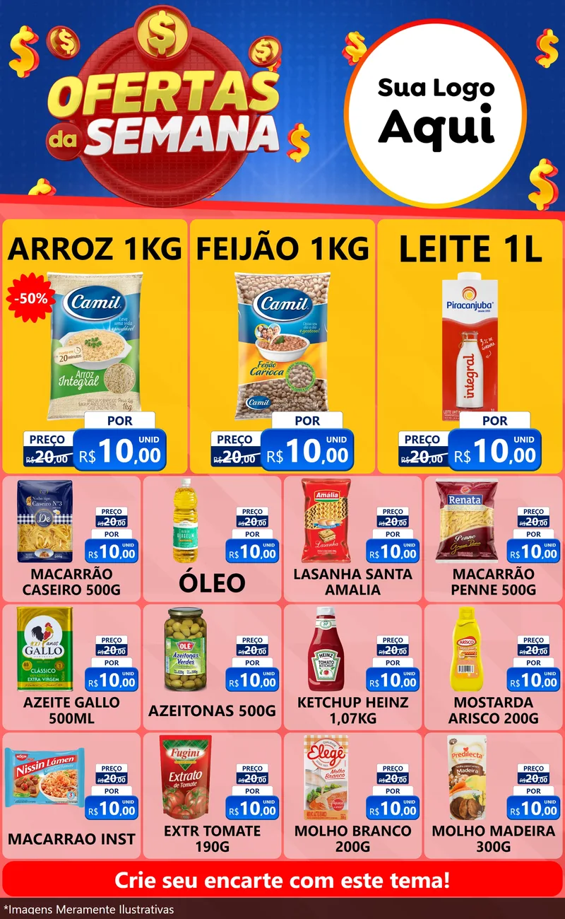 Modelo de Encarte para Encarte Grande com o tema Ofertas Da Semana para Supermercado