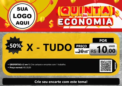 Modelo de Cartaz para Cartaz A4 Horizontal com o tema Quinta da Economia para Hamburgueria