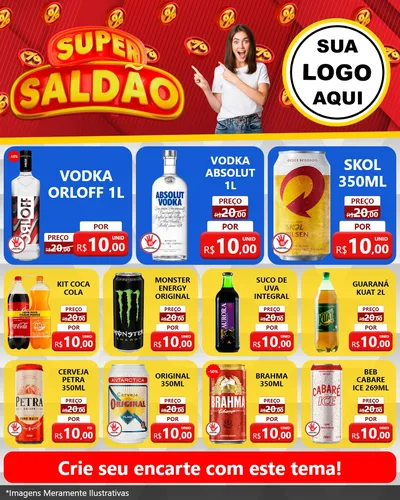 Modelo de Rede Social para Feed Instagram com o tema Super Saldão para Distribuidora de bebidas