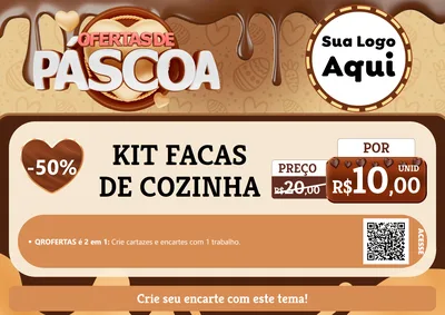 Modelo de Cartaz para Cartaz A4 Horizontal com o tema Ofertas de Páscoa para Utilidades Domésticas