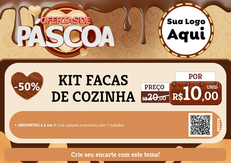 Modelo de Cartaz para Cartaz A4 Horizontal com o tema Ofertas de Páscoa para Utilidades Domésticas