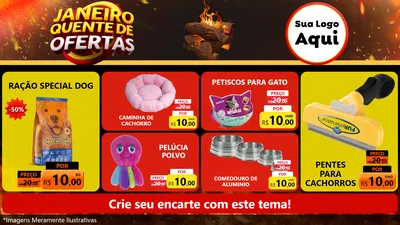 Modelo de TV para TV Horizontal com o tema Janeiro Quente de Ofertas para Pet Shop