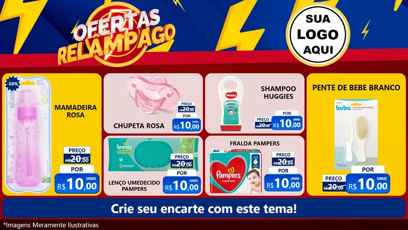 Modelo de TV para TV Horizontal com o tema Ofertas Relâmpago para Bebês