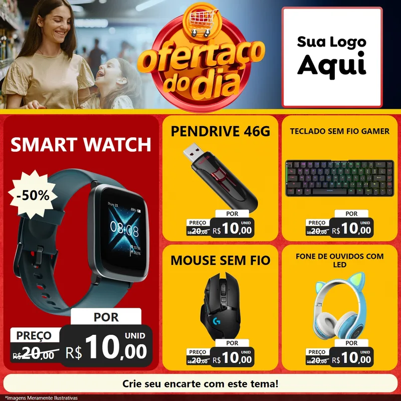 Modelo de Rede Social para Feed Facebook com o tema Ofertaço Do Dia para Informática