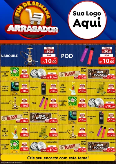 Modelo de Encarte para Encarte A4 Vertical com o tema Fim De Semana Arrasador para Tabacaria