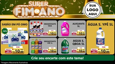 Modelo de TV para TV Horizontal com o tema Super Fim de Ano para Produtos de Limpeza