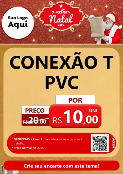 Modelo de Cartaz para Cartaz A4 Vertical com o tema O Melhor Natal para Tubos e conexões