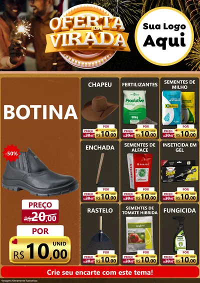 Modelo de Encarte para Encarte A4 Vertical com o tema Oferta da Virada para Agropecuária