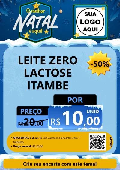 Modelo de Cartaz para Cartaz A4 Vertical com o tema O Melhor Natal É Aqui! para Frios e Laticínios