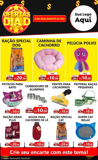 Modelo de Encarte para Encarte Grande com o tema Dia D para Pet Shop