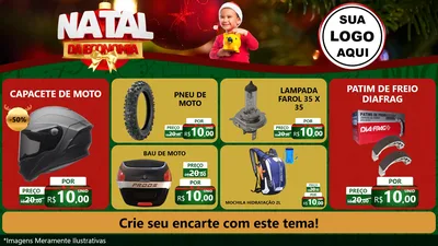 Modelo de TV para TV Horizontal com o tema Natal da Economia para Moto peças