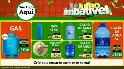 Modelo de TV para TV Horizontal com o tema Julho Imbatível para Água e gás