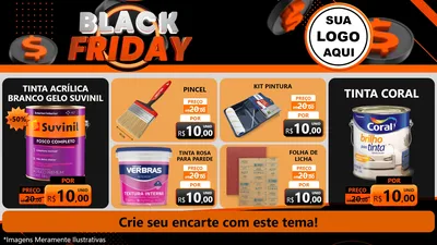 Modelo de TV para TV Horizontal com o tema Black Friday para Tintas e Ferramentas