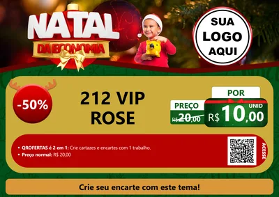 Modelo de Cartaz para Cartaz A4 Horizontal com o tema Natal da Economia para Perfumes