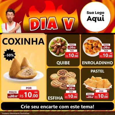 Modelo de Rede Social para Feed Facebook com o tema Dia V para Salgadaria