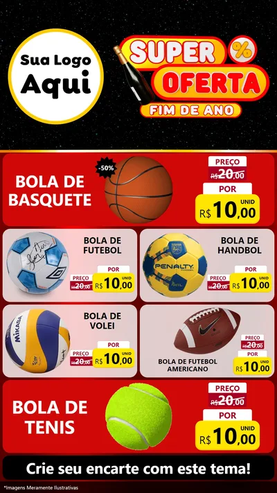 Modelo de TV para TV Vertical com o tema Super Oferta Fim de Ano para Artigos Esportivos