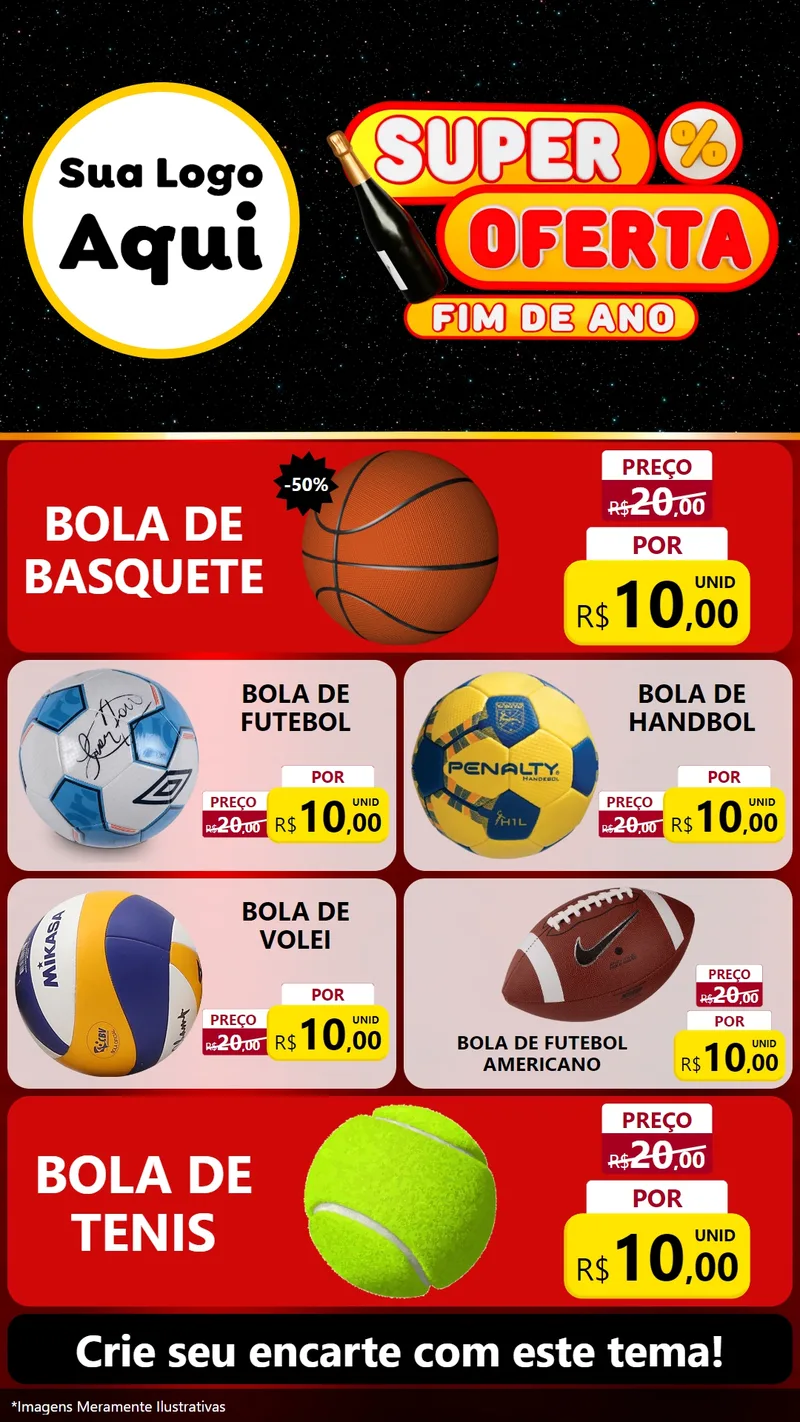 Modelo de TV para TV Vertical com o tema Super Oferta Fim de Ano para Artigos Esportivos