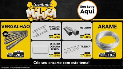 Modelo de TV para TV Horizontal com o tema Semana Maluca para Ferragens