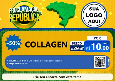 Modelo de Cartaz para Cartaz A4 Horizontal com o tema Proclamação da República para Suplementos alimentares