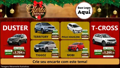 Modelo de TV para TV Horizontal com o tema Ofertas Natalina para Concessionaria de Carros