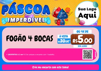 Modelo de Cartaz para Cartaz A4 Horizontal com o tema Páscoa Imperdível para Móveis e Eletro