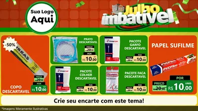Modelo de TV para TV Horizontal com o tema Julho Imbatível para Embalagens