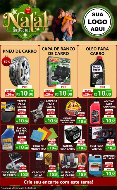 Modelo de Encarte para Encarte Grande com o tema Natal Especial para Auto peças