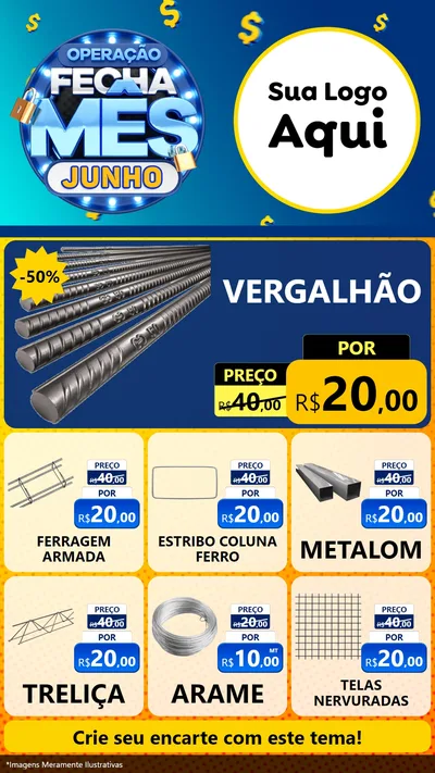 Modelo de Rede Social para Stories com o tema Operação Fecha Mês, Junho para Ferragens