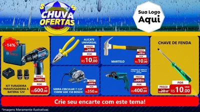 Modelo de TV para TV Horizontal com o tema Chuva de Ofertas para Maquinas e Ferramentas
