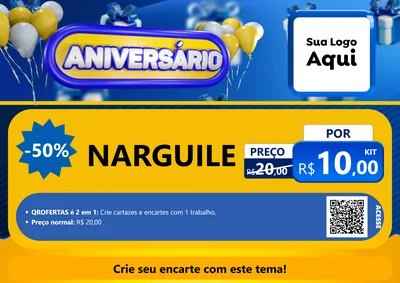 Modelo de Cartaz para Cartaz A4 Horizontal com o tema Aniversário para Tabacaria