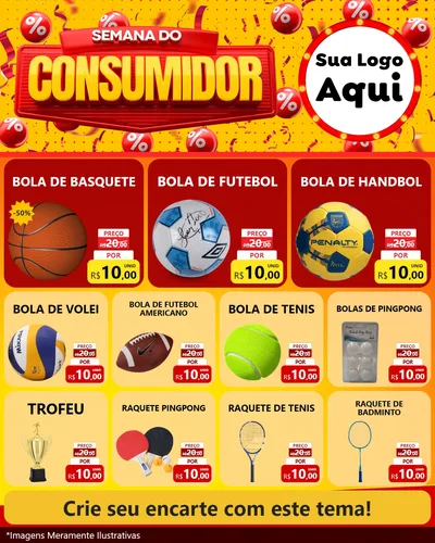 Modelo de Rede Social para Feed Instagram com o tema Semana do Consumidor para Artigos Esportivos