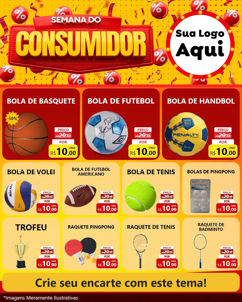 Modelo de Rede Social para Feed Instagram com o tema Semana do Consumidor para Artigos Esportivos