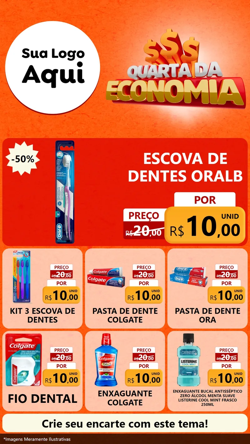 Modelo de Rede Social para Stories com o tema Quarta da Economia para Higiene Pessoal