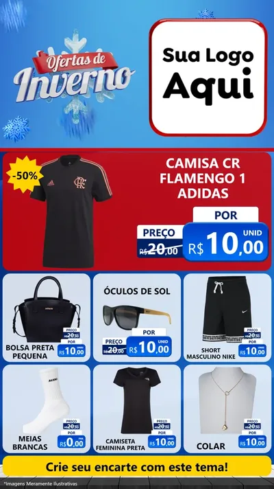 Modelo de Rede Social para Stories com o tema Ofertas de Inverno para Roupas e acessórios