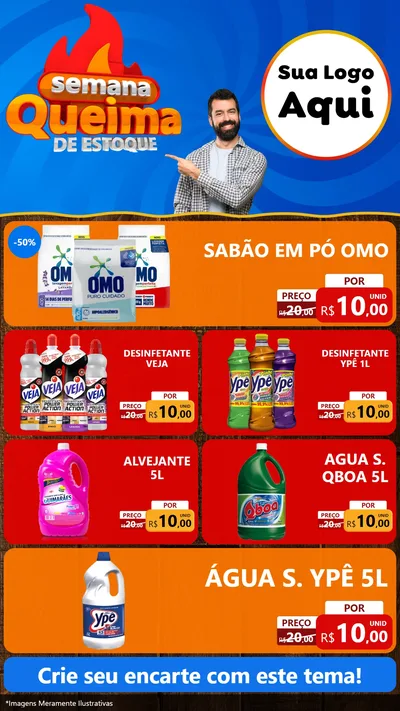 Modelo de TV para TV Vertical com o tema Semana Queima de Estoque para Produtos de Limpeza