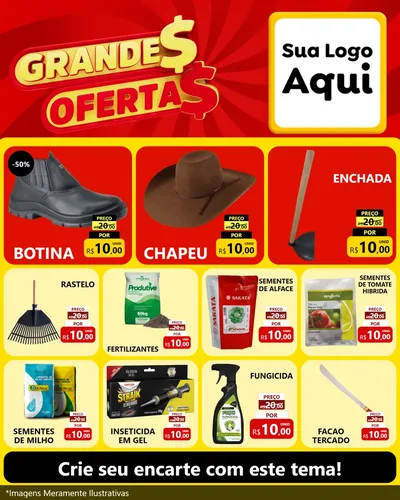Modelo de Rede Social para Feed Instagram com o tema Grandes Ofertas para Agropecuária