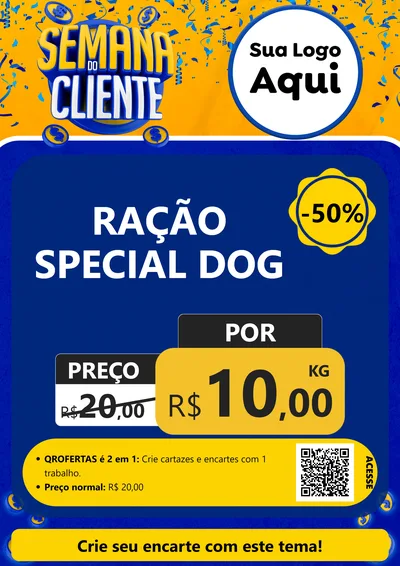 Modelo de Cartaz para Cartaz A4 Vertical com o tema Semana do Cliente para Pet Shop