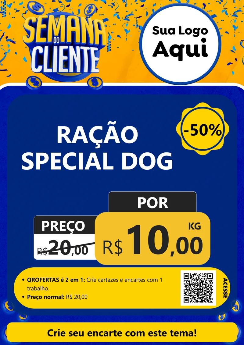 Modelo de Cartaz para Cartaz A4 Vertical com o tema Semana do Cliente para Pet Shop