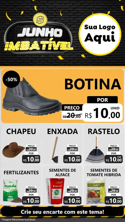 Modelo de Rede Social para Stories com o tema Junho Imbatível para Agropecuária