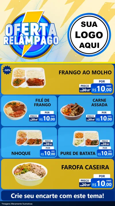 Modelo de TV para TV Vertical com o tema Oferta Relâmpago para Restaurante