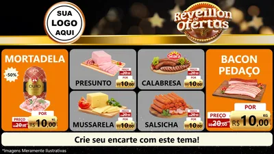 Modelo de TV para TV Horizontal com o tema Réveillon de Ofertas para Frios e Laticínios