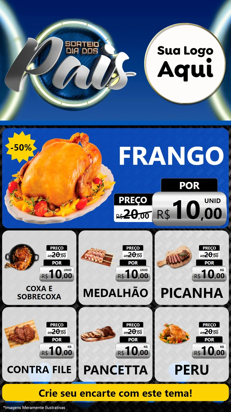 Modelo de Rede Social para Stories com o tema Sorteio Dia Dos Pais para Assados